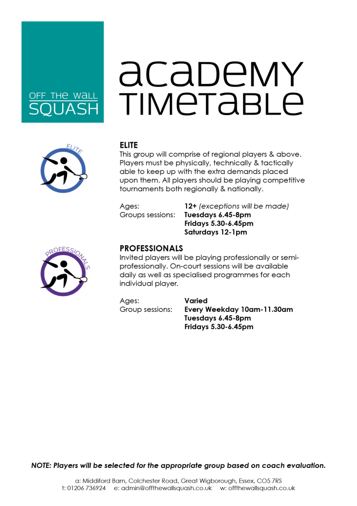 OTWS Academy Timetable - SEPT 20142