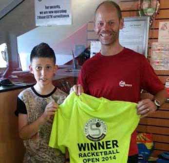 Harry hangs tough to beat dad Dave in racketball final